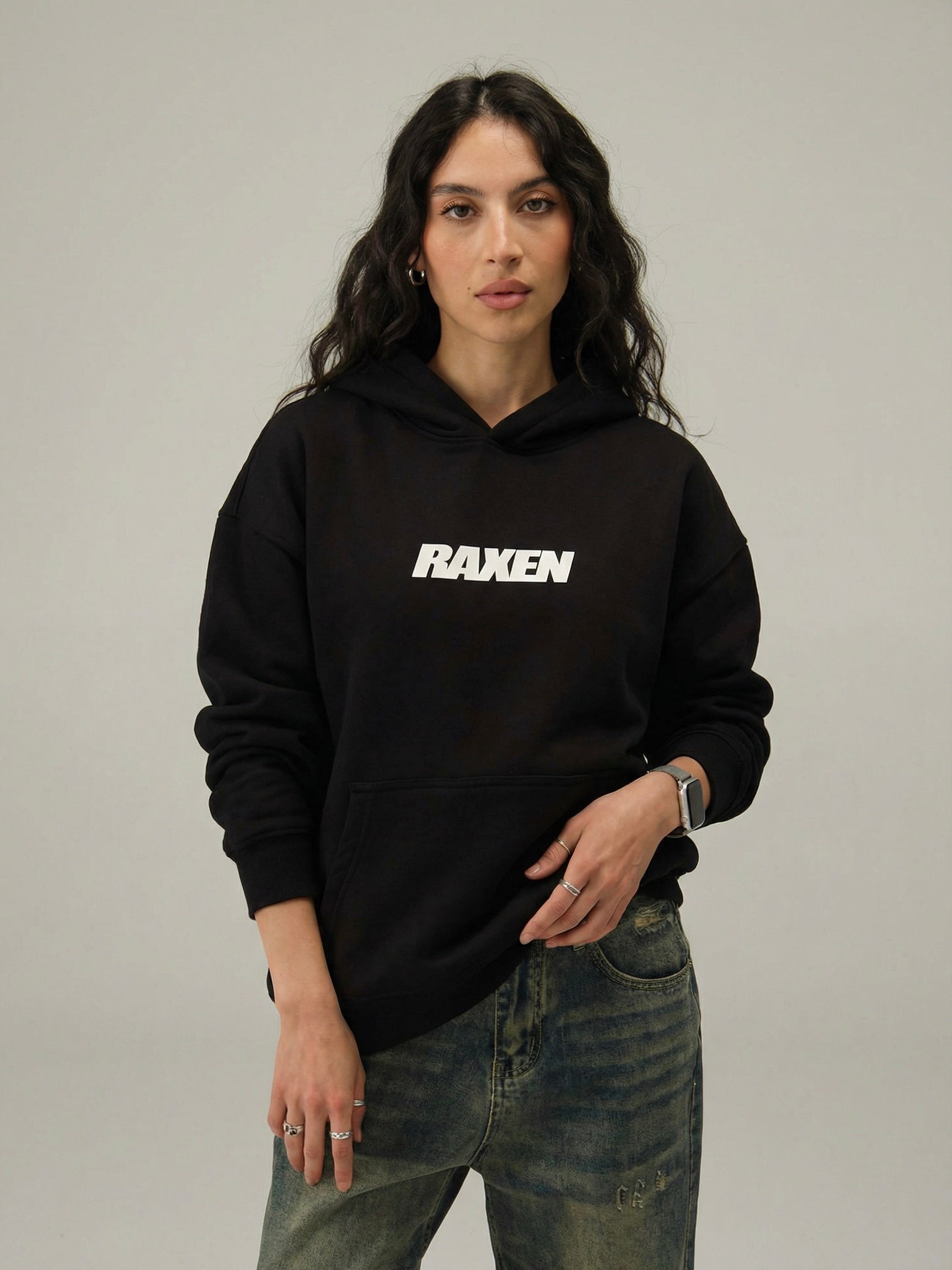 Raxen Oversized Hoodie — Black